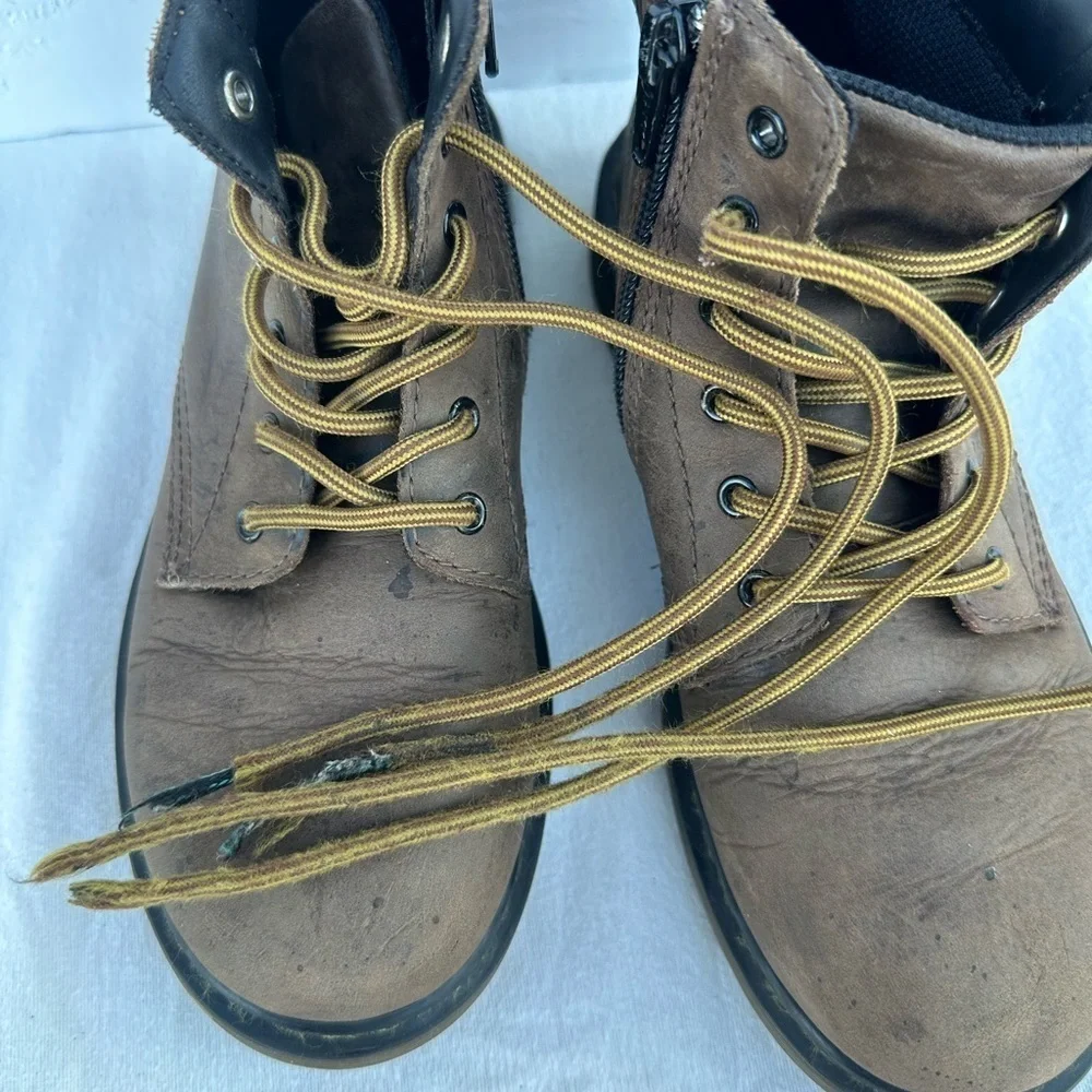 Dr Marens Brown  Leather Lace-Up Boots